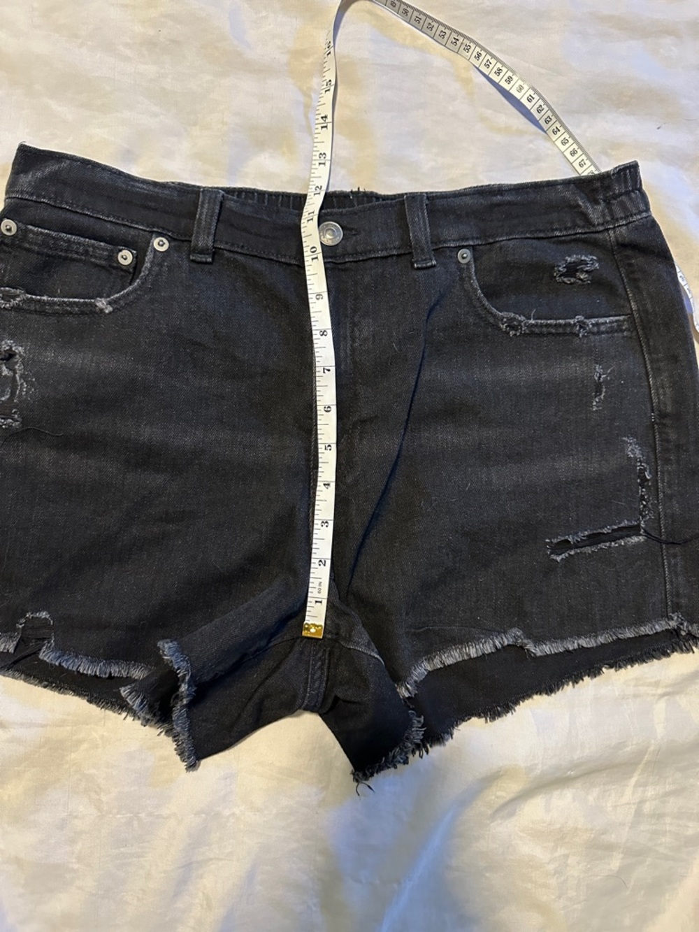 NWT Aerie Black Denim Shorts Sz L - Picture 3 of 8